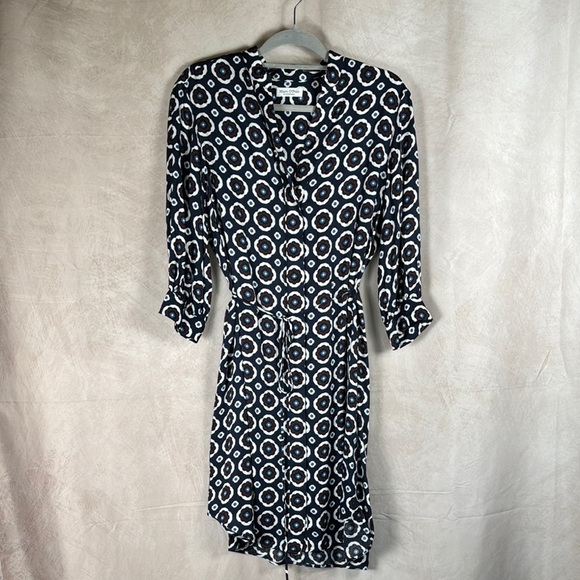 Marc O'Polo Button-Down Shirt Dress Geometric Work Office Sustainable Preppy 4 - Picture 1 of 12